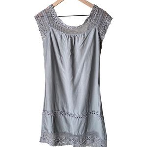Gray / Light Blue Crochet Dress